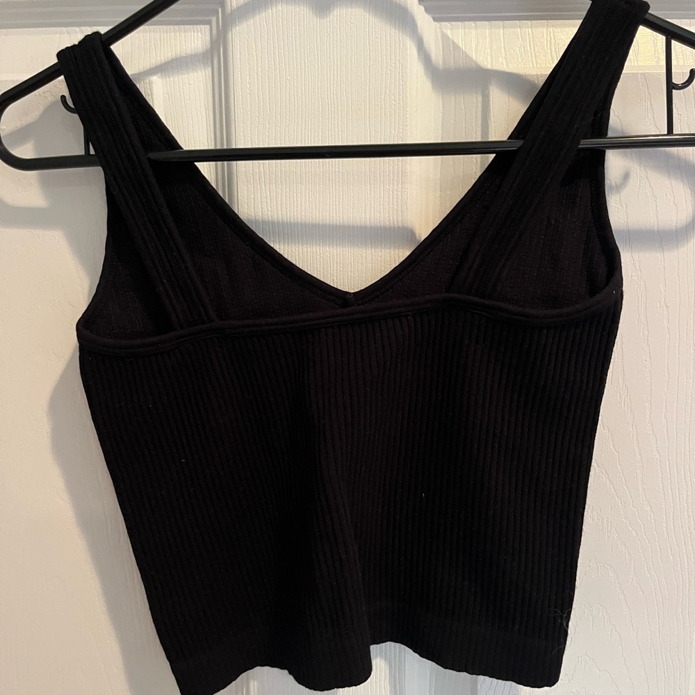 Black Ribbed Tank Top - Picture 3 of 4